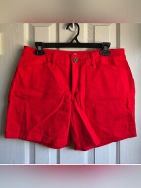 St. John's Bay Bright Red Cotton-Blend Jean Shorts